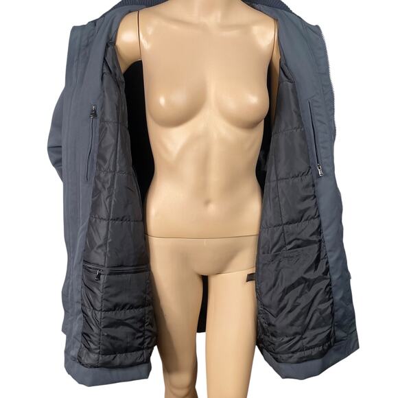 Tasso Elba Gray Funnel Neck Long Jacket Coat Men's SZ L - Picture 11 of 15